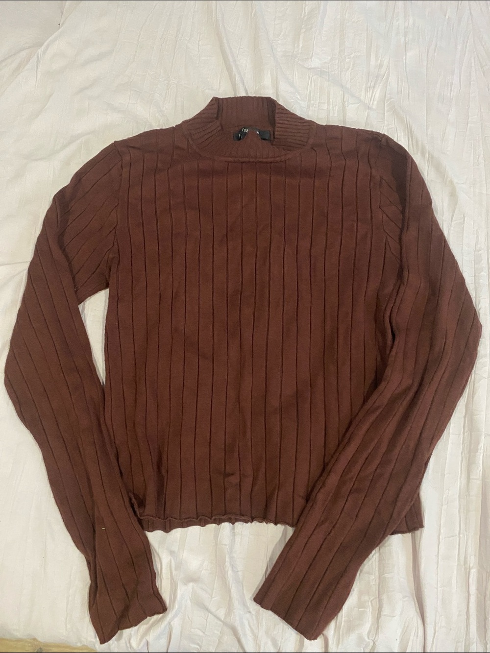 Forever 21 Ribbed Sweater - Chestnut Brown